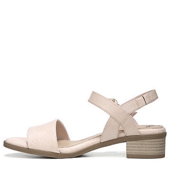 Blush Pink Snake Print Kitten Block Heel Sandal - Picture 6 of 7